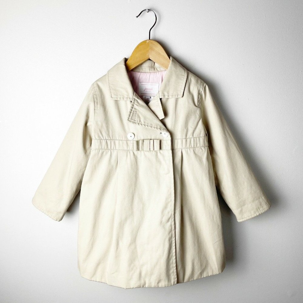JACADI Girl 36M (3T) Biege Khaki Overcoat Pea Coat